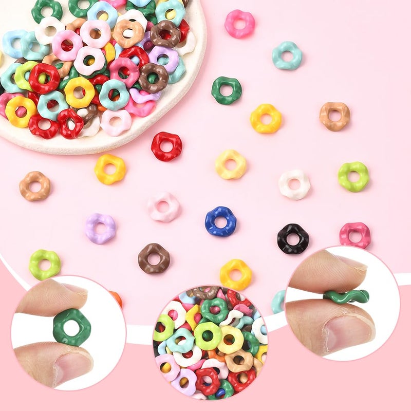 SUNNYCLUE 1 Box 100Pcs Wave Beads Wavy Beads Bulk Mini Plastic Acrylic Colorful Opaque Flower Spacers for Jewelry Making DIY Bracelets Necklace Earrings Keychains Crafts Supplies Women Adults - Image 3