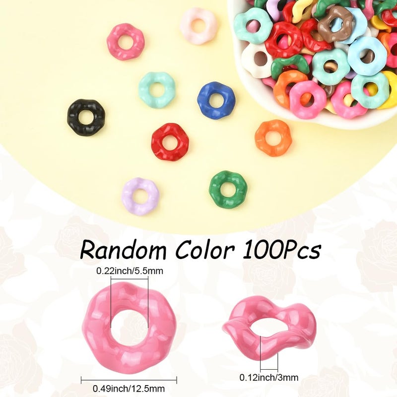SUNNYCLUE 1 Box 100Pcs Wave Beads Wavy Beads Bulk Mini Plastic Acrylic Colorful Opaque Flower Spacers for Jewelry Making DIY Bracelets Necklace Earrings Keychains Crafts Supplies Women Adults - Image 2