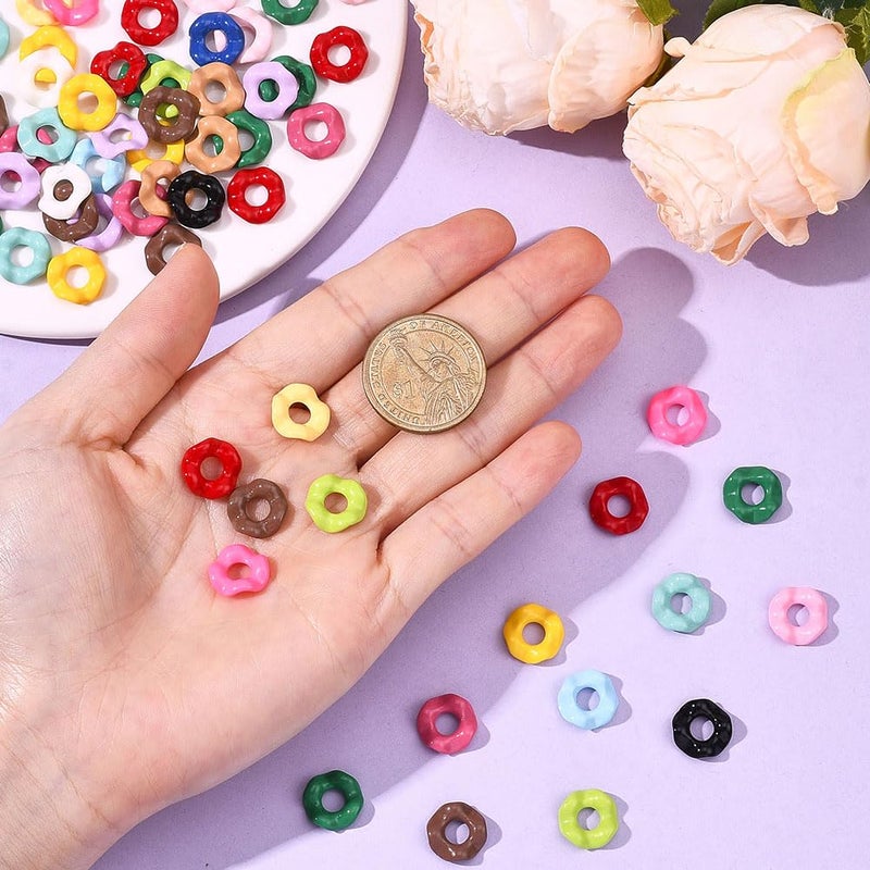 SUNNYCLUE 1 Box 100Pcs Wave Beads Wavy Beads Bulk Mini Plastic Acrylic Colorful Opaque Flower Spacers for Jewelry Making DIY Bracelets Necklace Earrings Keychains Crafts Supplies Women Adults - Image 4