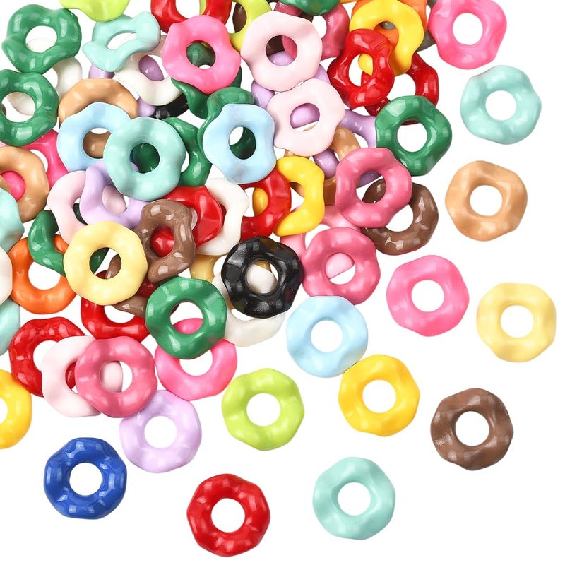 SUNNYCLUE 1 Box 100Pcs Wave Beads Wavy Beads Bulk Mini Plastic Acrylic Colorful Opaque Flower Spacers for Jewelry Making DIY Bracelets Necklace Earrings Keychains Crafts Supplies Women Adults - Image 1