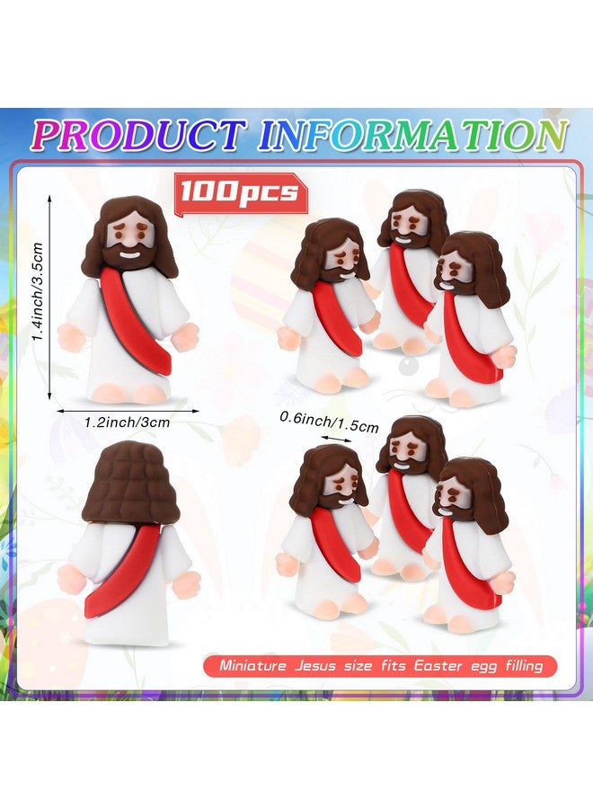 Bememo Bememo 100 Pcs Jesus Toys Original Design Mini Rubber Little Jesus Figurine to Hide and Seek Religious Party Favors Sunday School Craft Baptism Gifts for Easter Egg Stuffers(Red) - Image 2