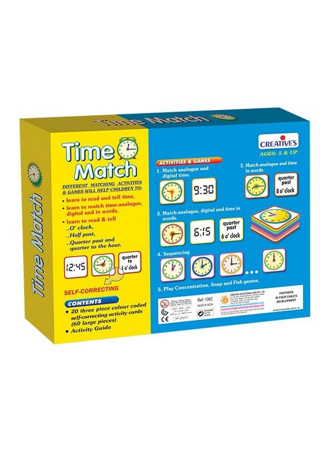 Creative's Creative’s Time Match | Match Analogue Digital and time in Words | Reading & Telling Time for Kids| Different Matching Activities for Kids | Match Analogue & Digital Time| 60 Piece Card | Ages 5 & Up - Image 3