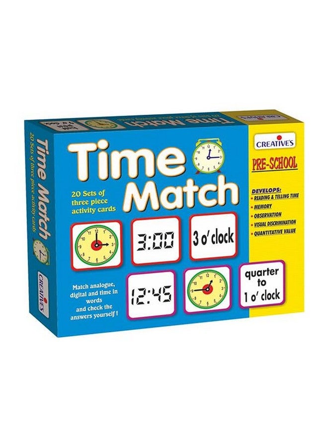 Creative's Creative’s Time Match | Match Analogue Digital and time in Words | Reading & Telling Time for Kids| Different Matching Activities for Kids | Match Analogue & Digital Time| 60 Piece Card | Ages 5 & Up - Image 1