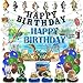 Roetyce Gone Fishing Birthday Decorations 34PCS Fishing Theme Happy Birthday Banner Balloons Hanging Swirls Centerpieces Cake Topper Kit Gone Fishin Bday Backdrop for Kids Adult - Image 3