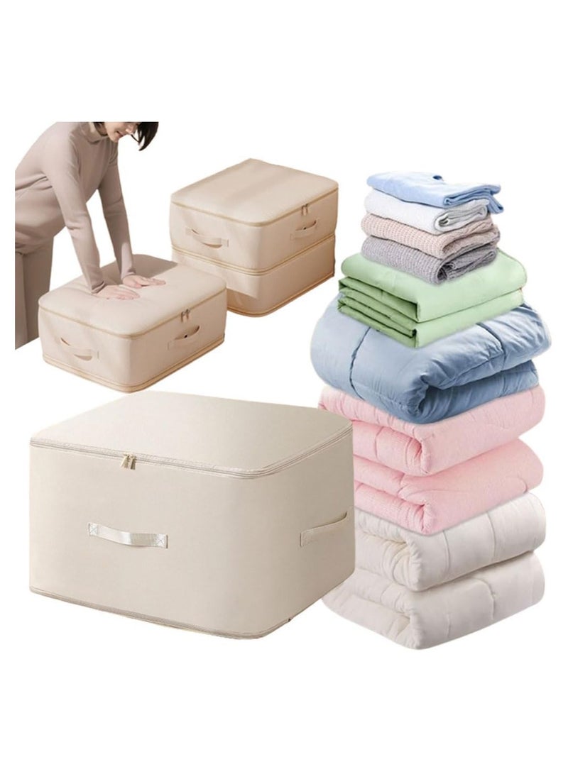 Ultra Space Saving Self Compression Organizer, Heavy Duty Moving Bags, Storage Tote for Comforters, Blankets, Bedding (Beige)