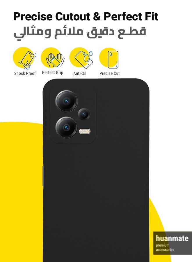 huanmate غطاء سيليكون أنيق لهاتف Xiaomi Poco X5 باللون الأسود - Image 2