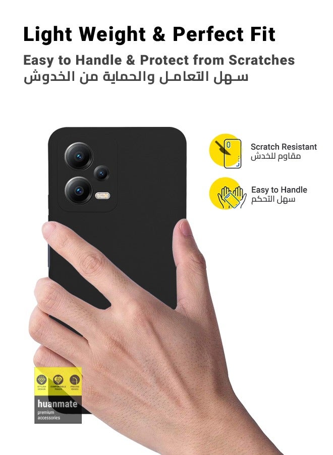 huanmate غطاء سيليكون أنيق لهاتف Xiaomi Poco X5 باللون الأسود - Image 3