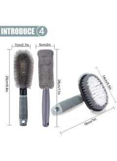 SHOWAY 3 Pack Car Wheel Cleaning Brush Kit, Wheel Brush, Tyre Brush, Rim Cleaner, 360 Degree No Dead End Cleaning, Car Detailing Brush, For Motorcycle or Bicycle Tire Brush Washing - pzsku/Z6555A908EACF8A525FC6Z/45/_/1719121663/64c6aca1-111b-4c42-9952-bb30445390fe