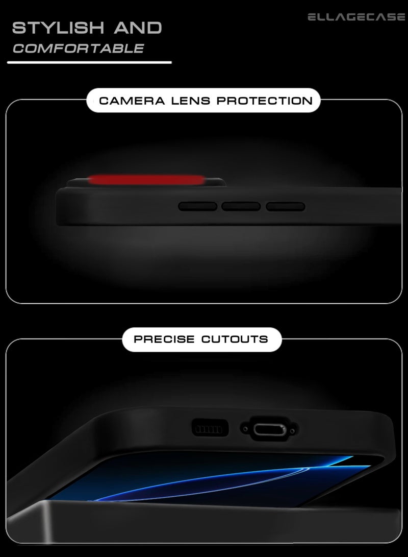 ELLAGECASE حافظة أنيقة سوداء لهاتف سامسونج جالكسي S23 بلس، حماية كاميرا قوية، مضادة للصدمات، حماية معززة، متوافقة مع شحن MagSafe والشحن اللاسلكي - Image 4