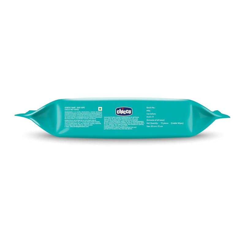 Chicco مناديل مبللة 72 قطعة مع غطاء قابل للفتح | خالية من الفينوكسي إيثانول والبارابين والكحول - Image 4