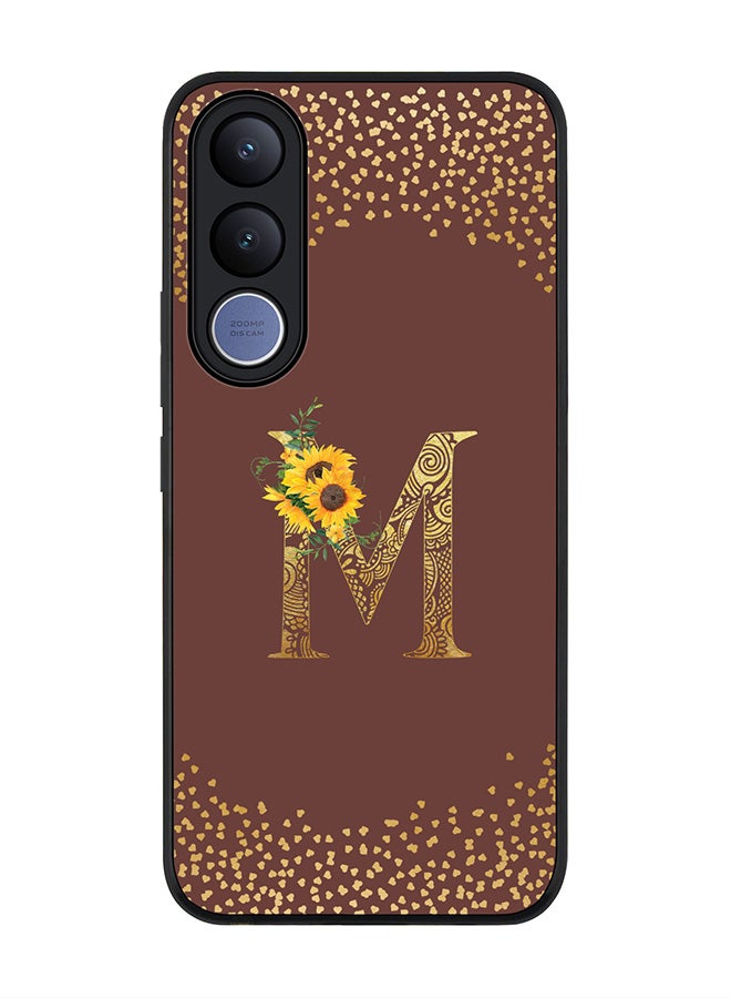Stylizedd For vivo V70 FE Case,Slim fit Camera Protection, Shockproof Thin Phone cover  - Custom Floral Monogram - M  (Brown ) - Image 1