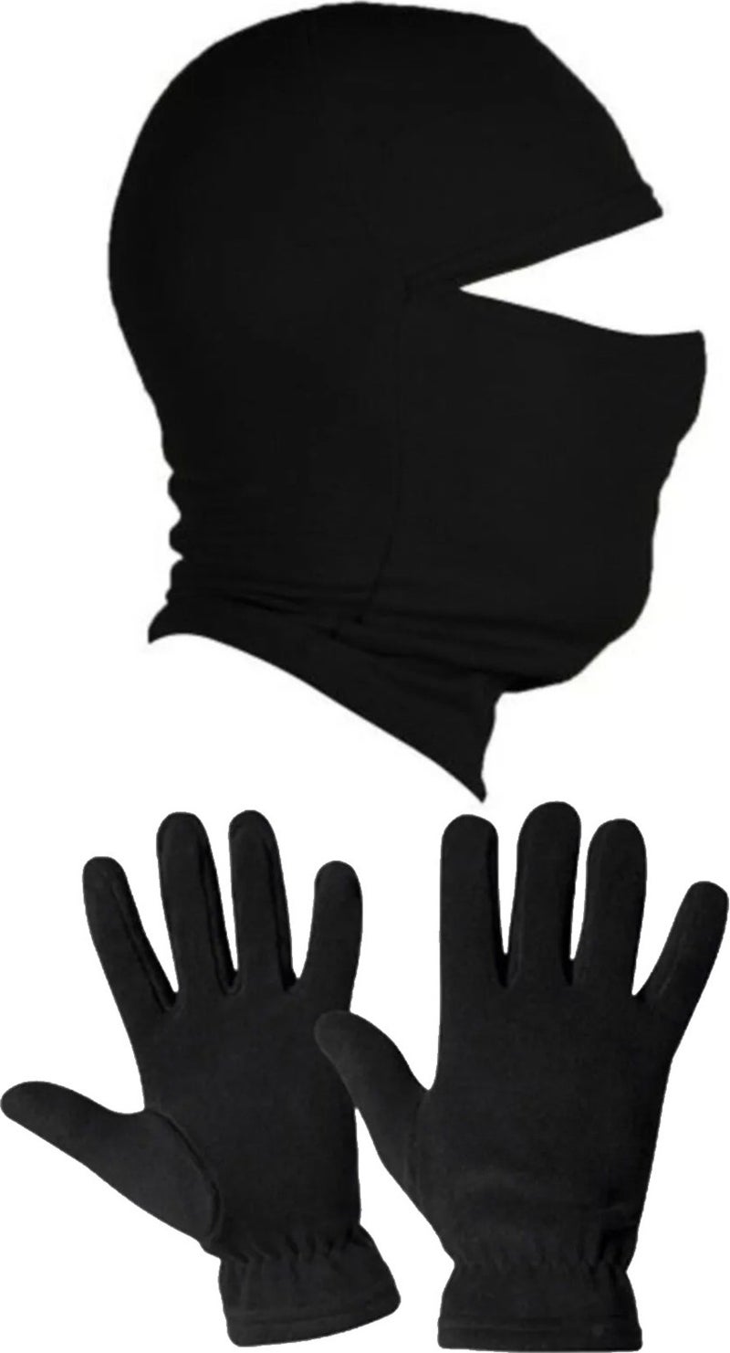 Belifanti Collection Thermal Black Unisex Snow Mask Fleece Gloves Set Color Black  - Image 3