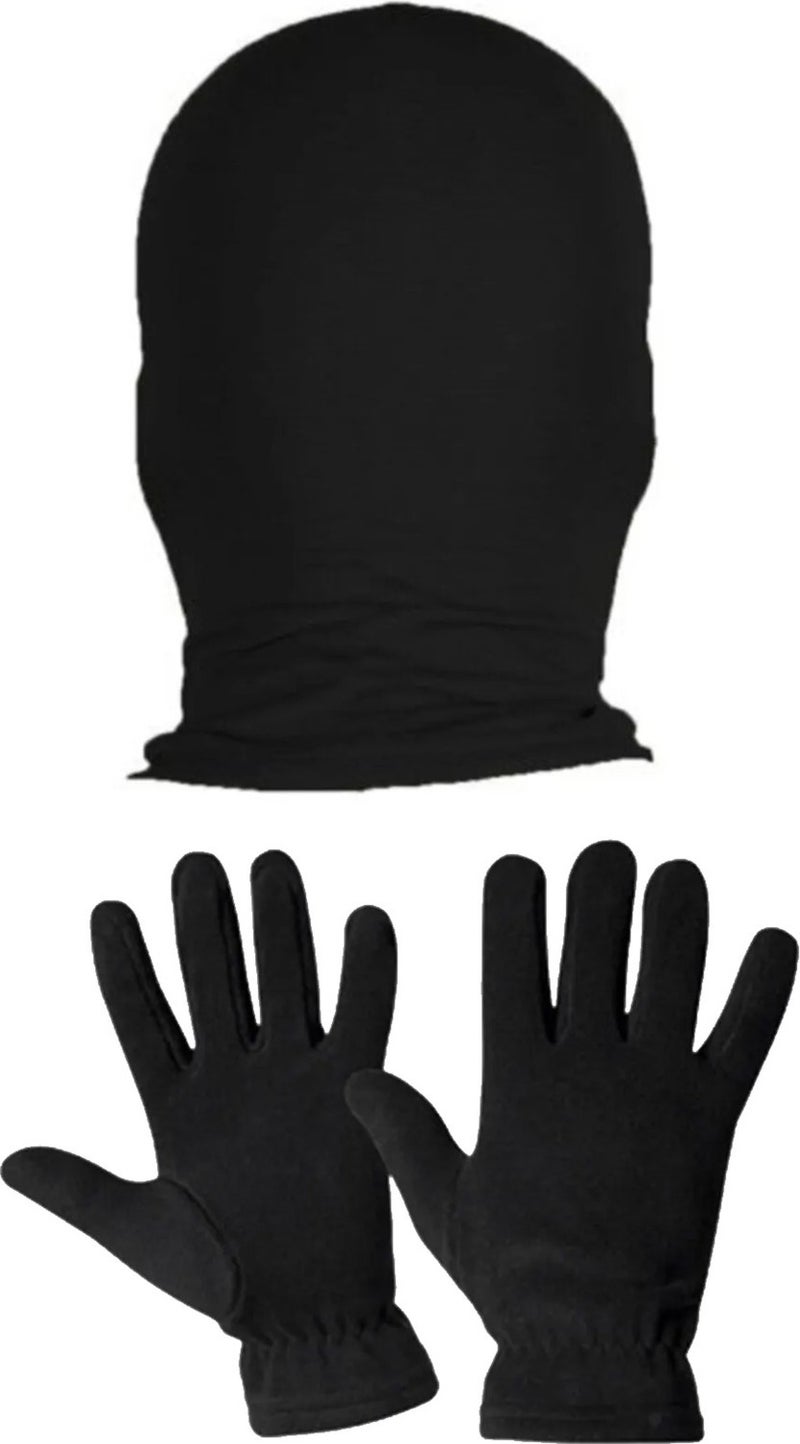 Belifanti Collection Thermal Black Unisex Snow Mask Fleece Gloves Set Color Black  - Image 4