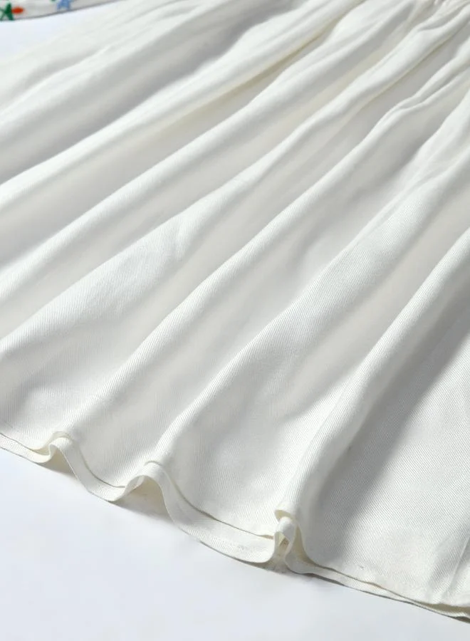 BELLA MODA Embroidered White Dress