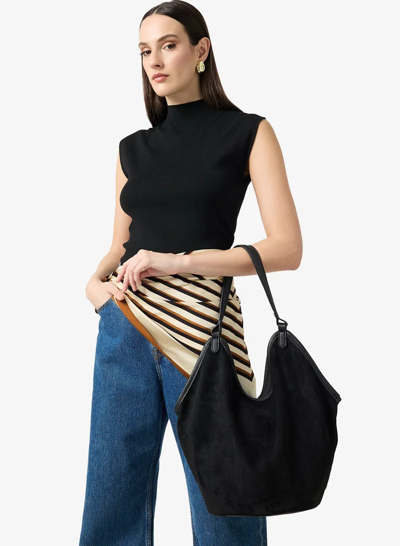 ايلا حقيبة كتف جلد سويدي