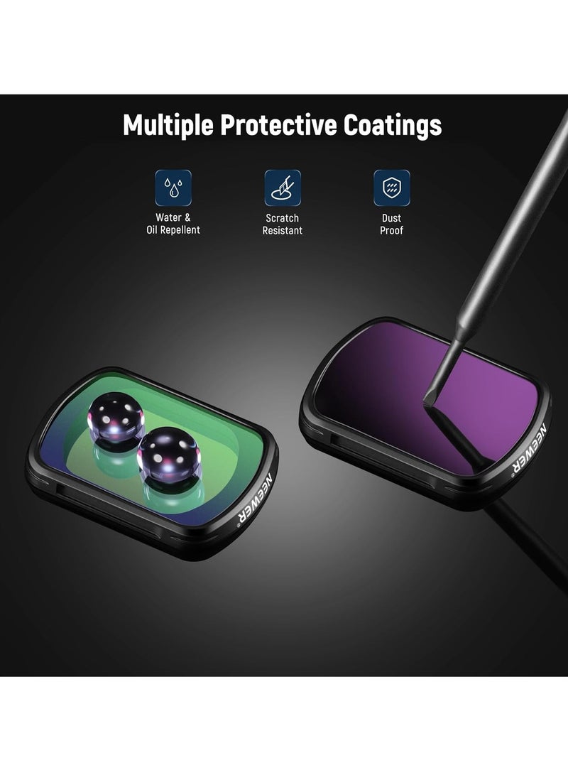 Magnetic NDBlack Diffusion 1/4 Effect Filter Kit Compatible with DJI OSMO Pocket 3 Creator Combo Accessories, Action Camera 4 Pack Neutral Density (ND16 ND64 ND256)  Cinematic Mist Filters - Image 5