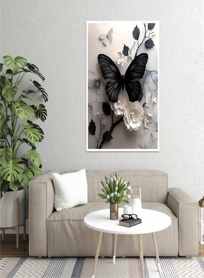 VIGEGU Butterfly Paint by Numbers Kit for Adults Beginner with Framed,Easy Adult Paint by Number Kits on Canvas DIY Painting for Beginners Art by Numbers for Home Wall Decor 10x12 Inch - Image 2