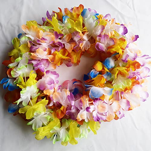 FreshDear 12 Counts Hawaiian Leis Bulk,leis for luau party,hawaiian leis for adults,beach party favors for adults,Summer Beach Vacation,Theme Party Decorations - Image 5