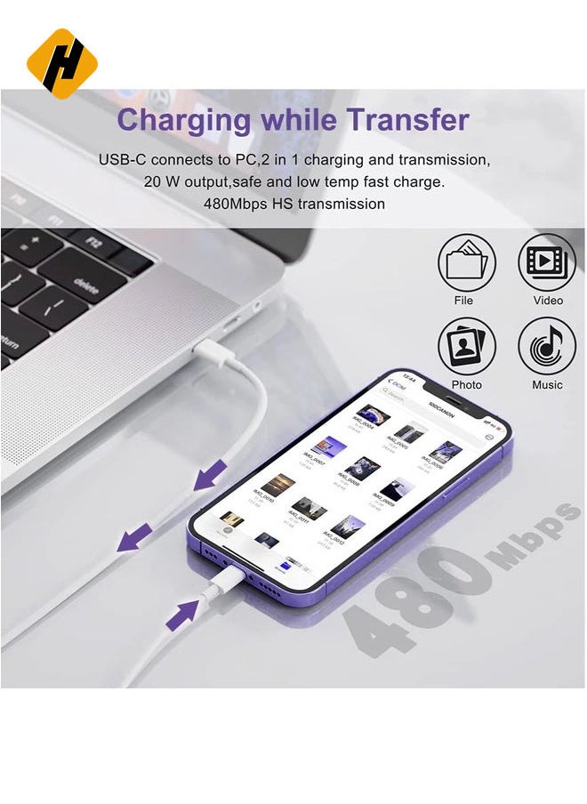 HuHa - iPhone 20W USB C Fast Charger, iPhone Fast Charger Plug fast Charger Power and 1M iPhone USB C Charger Cable Compatible with i-Phone 13 12 11 Pro Max Mini X XR Xs/i-Pad, iPhone USB C Fast Charger - Image 1