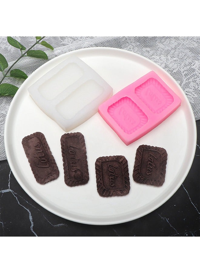 2 Baking molds simulate wafer cookie molds, DIY cube sugar chocolate baking decoration silicone molds - Image 2
