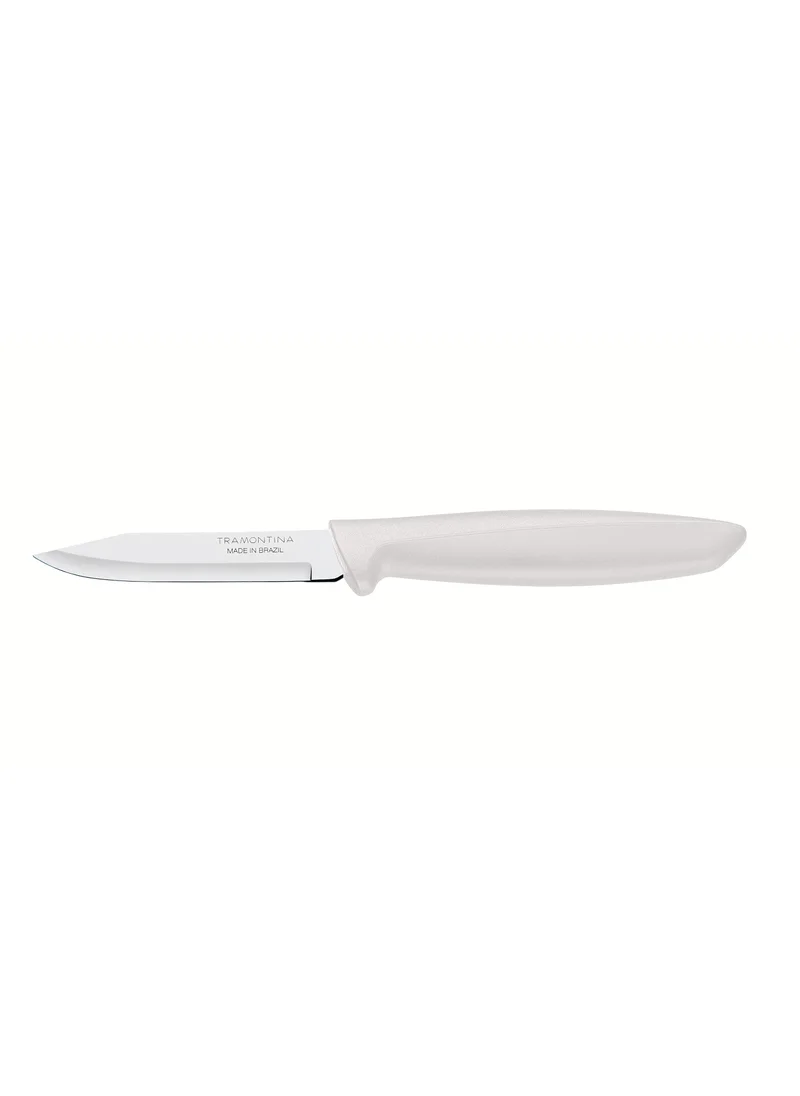 TRAMONTINA Plenus 3 Inches Vegetable and Fruit Knife with Stainless Steel Blade and White Polypropylene Handle