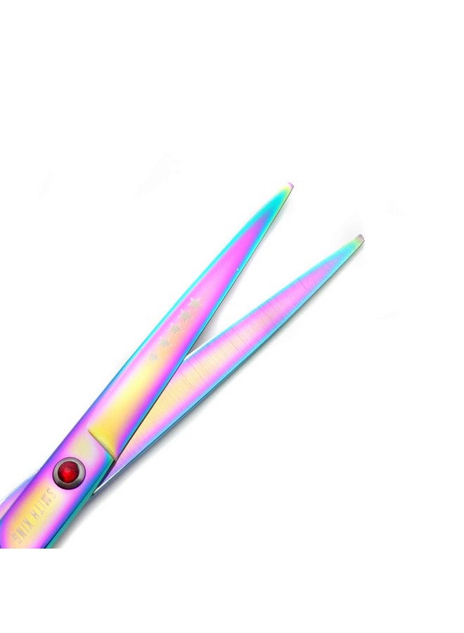 Smithking 7.0 Inches Professional hair cutting thinning scissors set with razor (Rainbow) - Image 5