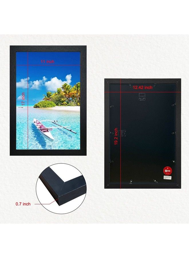 VCK Poster Frame 11X17 Set Of 3 Wood Black Picture Frame Wall Gallery Photo Frames 3 Pack  - Image 3