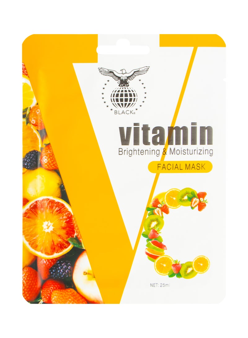Black Vitamin C Moisturizing Face Mask – Deep Hydration & Skin Brightening, 25ml x 10 Sheets - Image 1