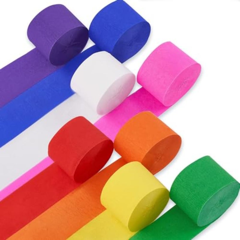 Crepe Paper Streamers Pack of Party Streamers in 8 Pastel Colors for Birthday Decorations, Party Decorations, Wedding Decorations Baby Shower Decorations 8 Rolls - Image 1