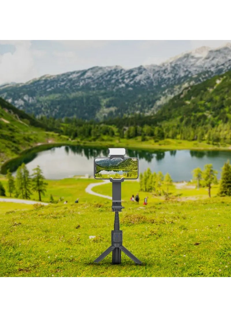 porodo - 2-Axis Gimbal Stablizer, Light Modes, FPV Mode, Anti-Shake - Black - Image 1