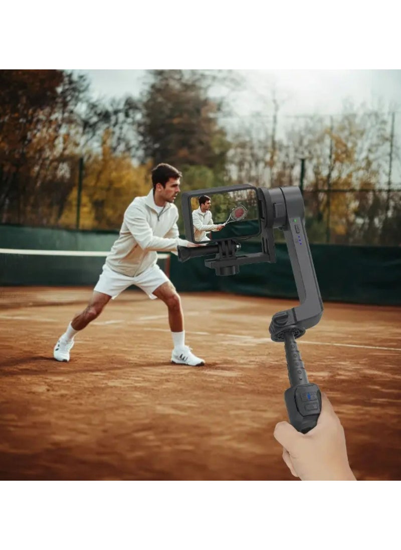 porodo - 2-Axis Gimbal Stablizer, Light Modes, FPV Mode, Anti-Shake - Black - Image 1