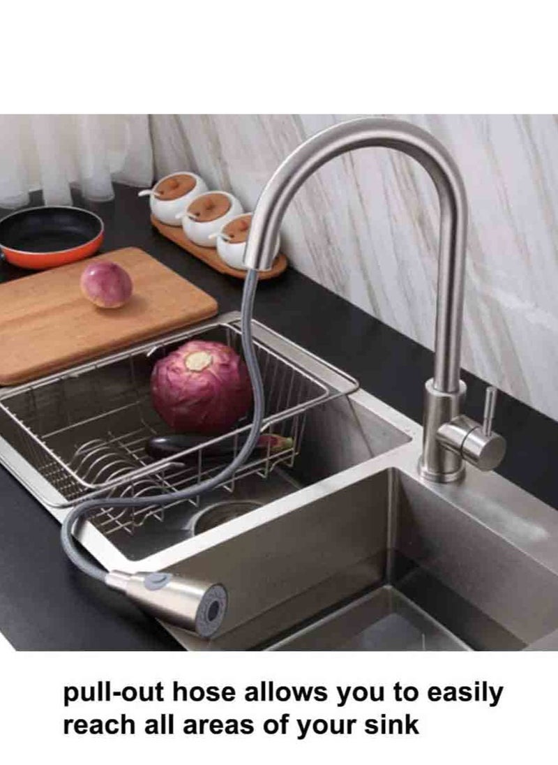 Joshberg 360 Degree Rotating  Kitchen Faucet with 2 Sprayer Modes, Water Saving Sink Tap (Sliver)  - Image 4