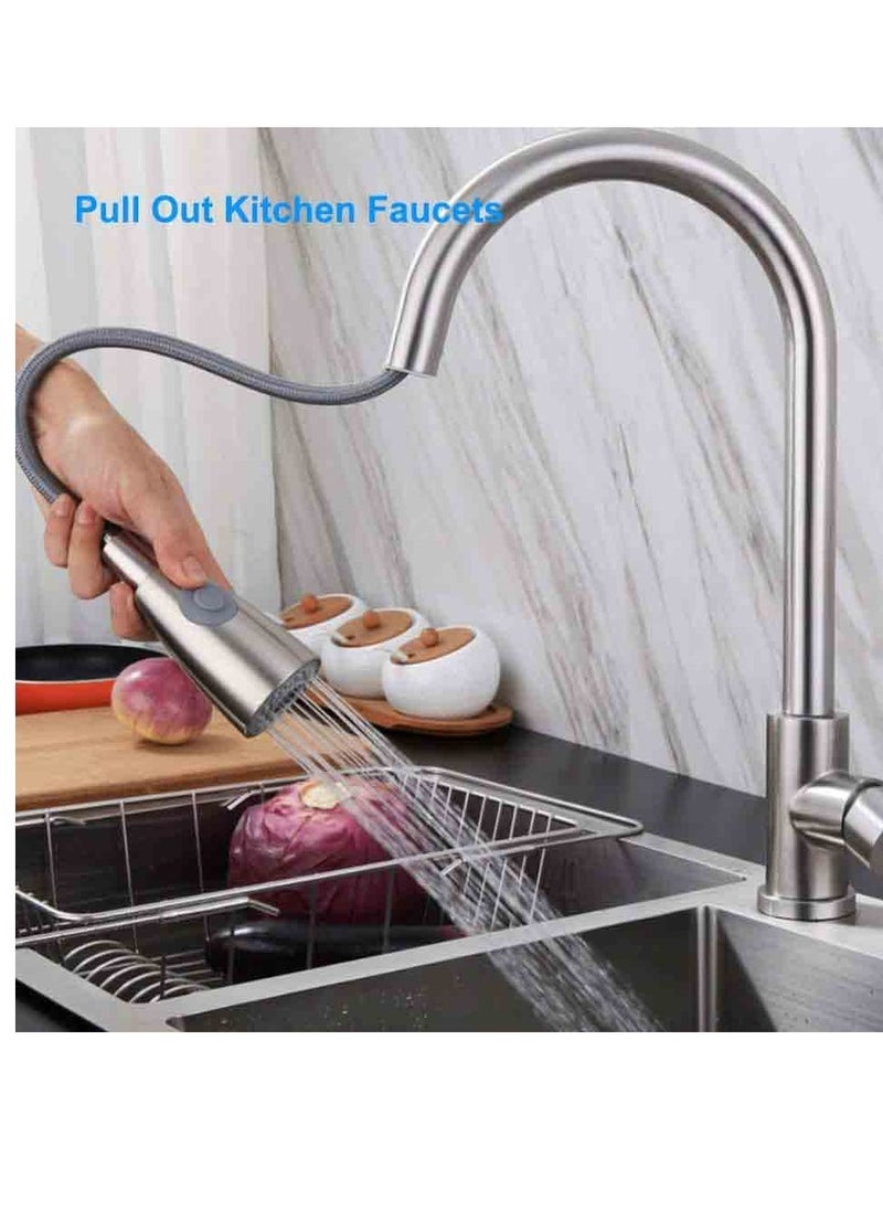 Joshberg 360 Degree Rotating  Kitchen Faucet with 2 Sprayer Modes, Water Saving Sink Tap (Sliver)  - Image 1