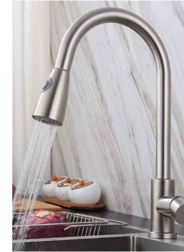 Joshberg 360 Degree Rotating  Kitchen Faucet with 2 Sprayer Modes, Water Saving Sink Tap (Sliver)  - Image 2