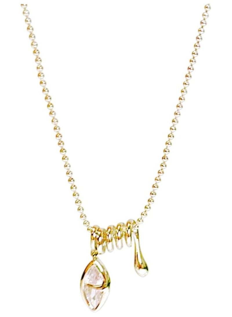 بونكا قلادة  كريستال أنيقة للنساء  ذهبي من بونكا - Image 1
