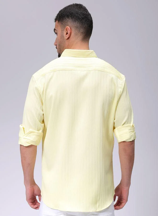 شركة المرآب الهندية Men Relaxed Fit Solid Full Sleeves Cutaway Collar Resort Wear Shirt