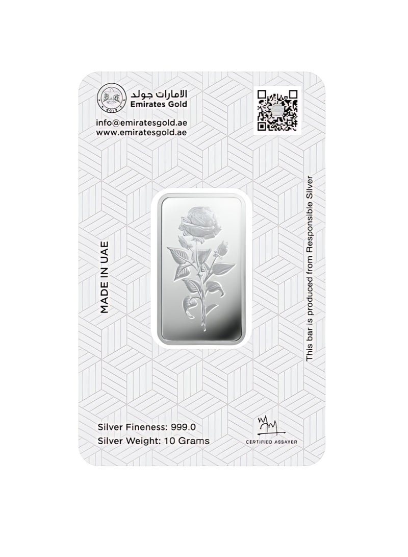 الإمارات جولد سبيكة فضة نقية من الإمارات جولد وزن 10 جرام عيار 999 - سبيكة فضية فاخرة - Image 2