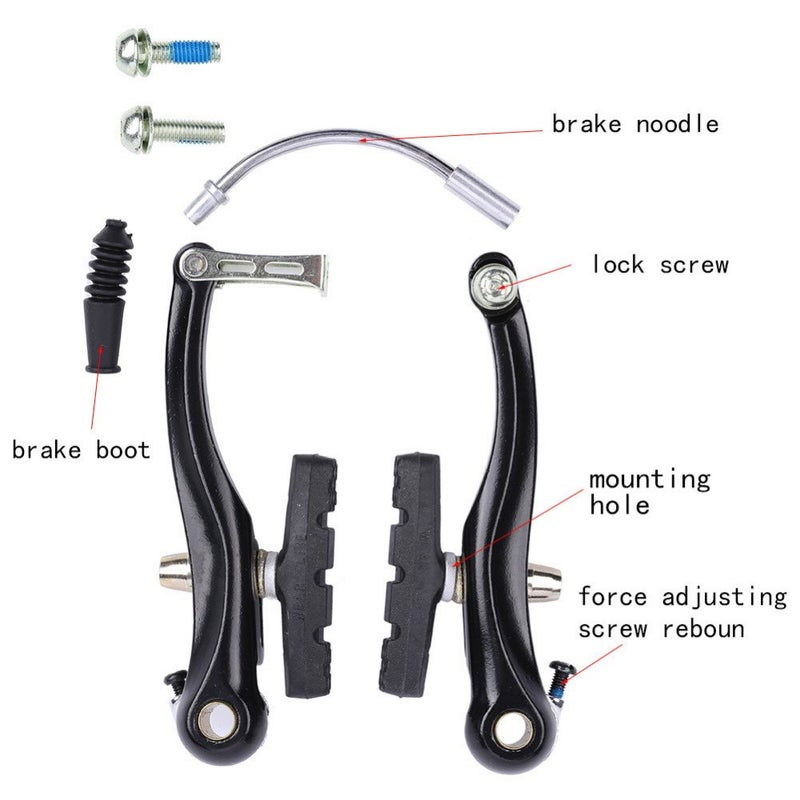 Cysky Mountain Bike V-Brakes Set Replacement For Most Bicycle, Road Bike, Mtb, Include 2 Pieces Aluminum Alloy V Brake Front Rear Pair - Image 4
