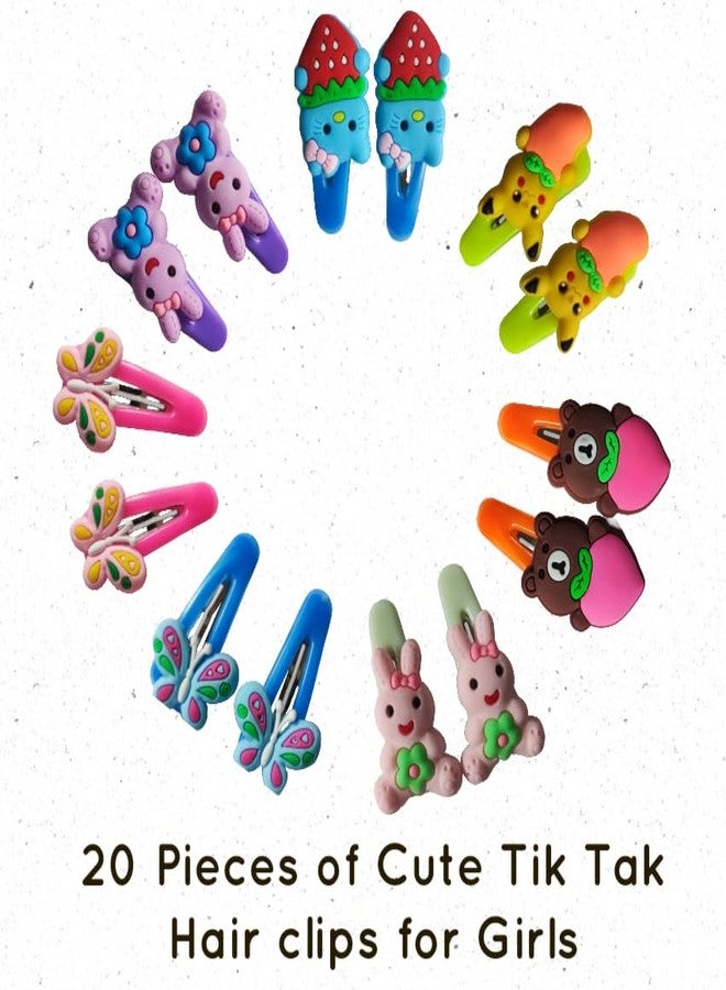 Elina 20 Pcs Fancy Cute Tik Tak Hair Clips Trendy Beautiful Fashionable Designer Tic Tac Pins for Baby Child Toddler School Girls | Multicolor Assorted | 20 Pcs Head Accessory - Image 5