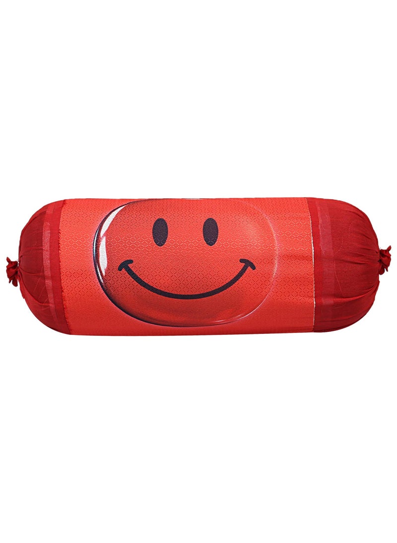 Kuber Industries Kuber Industries Smiley Emoji Printed Cotton 4 Pieces Bolster Cover Set Maroon CTKTC13652  - Image 5