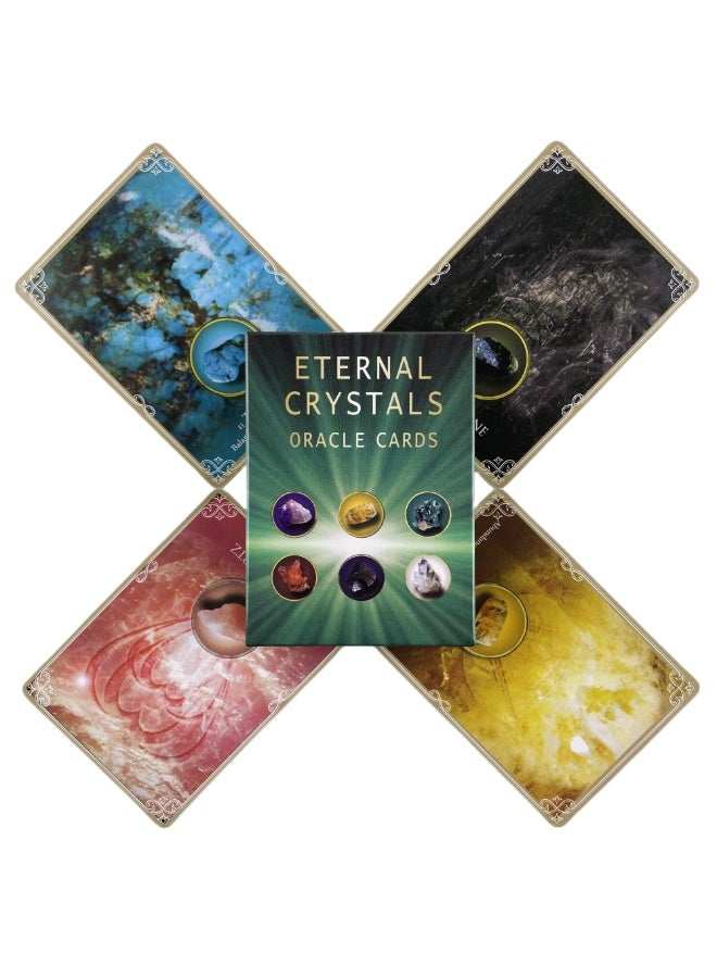 NIBEMINENT Eternal Crystal Divination Cards 44 Tarot Cards English Divination Deck Set - Image 1