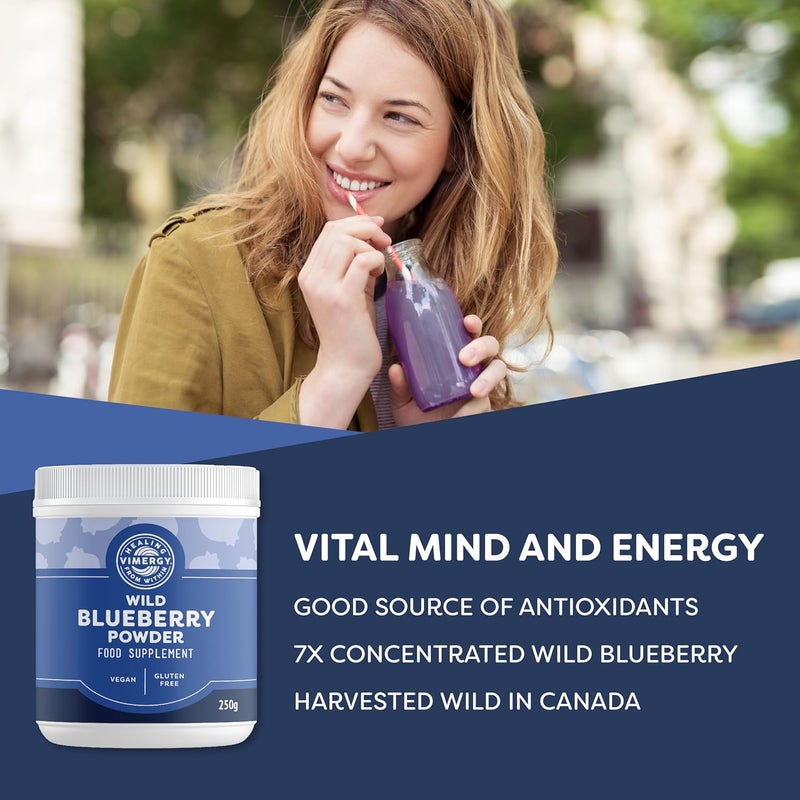 Vimergy Wild Blueberry Powder 62 Servings Powder Made from Whole Blueberries Vegan Supplement Formulated Without Added Sugar or fillers NonGMO GlutenFree 250g - Image 2