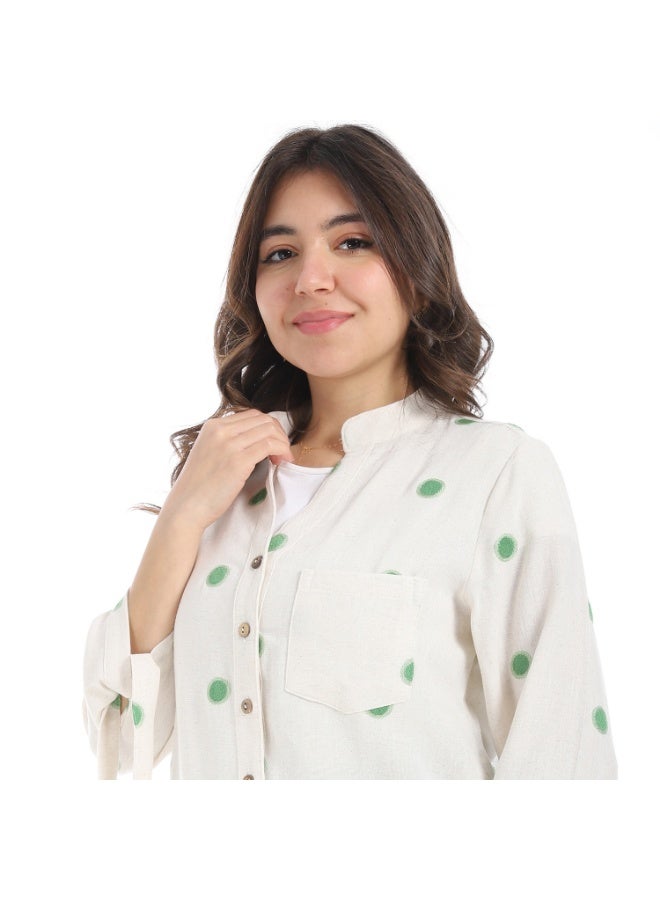 Coctail 5740-shirt-beige*green  - Image 4