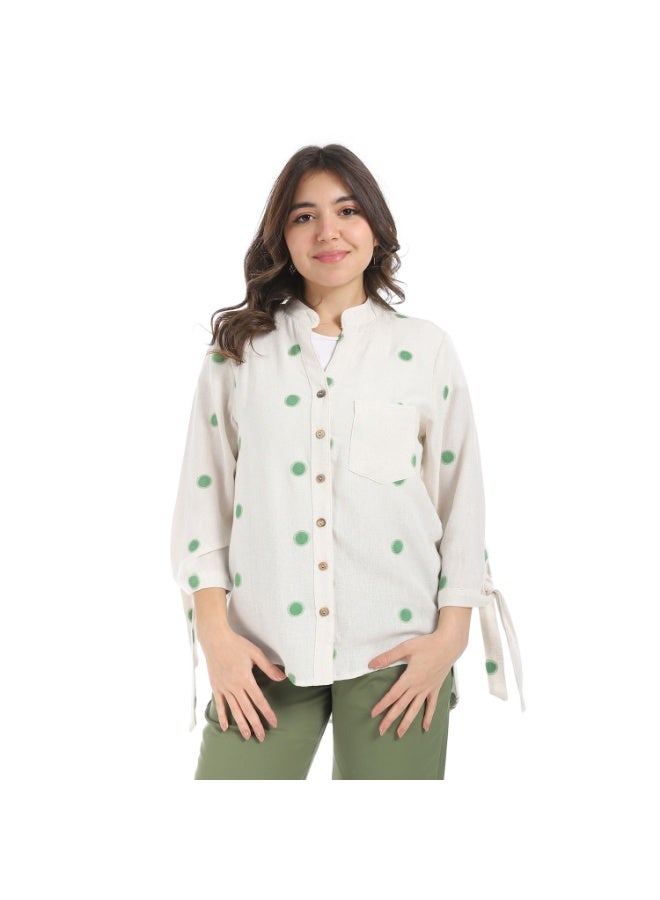 Coctail 5740-shirt-beige*green  - Image 1