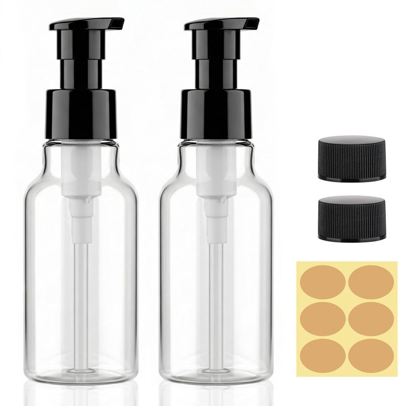 Hethyo Pump Bottle Dispenser 4oz 2 Pack Plastic Soap Bottles Refillable Liquid Hand Soap Bottle Travel Size Bottle LeakProof Empty Lotion Pump Bottles for Kitchen Bathroom Office Gym Travel Clear - Image 3