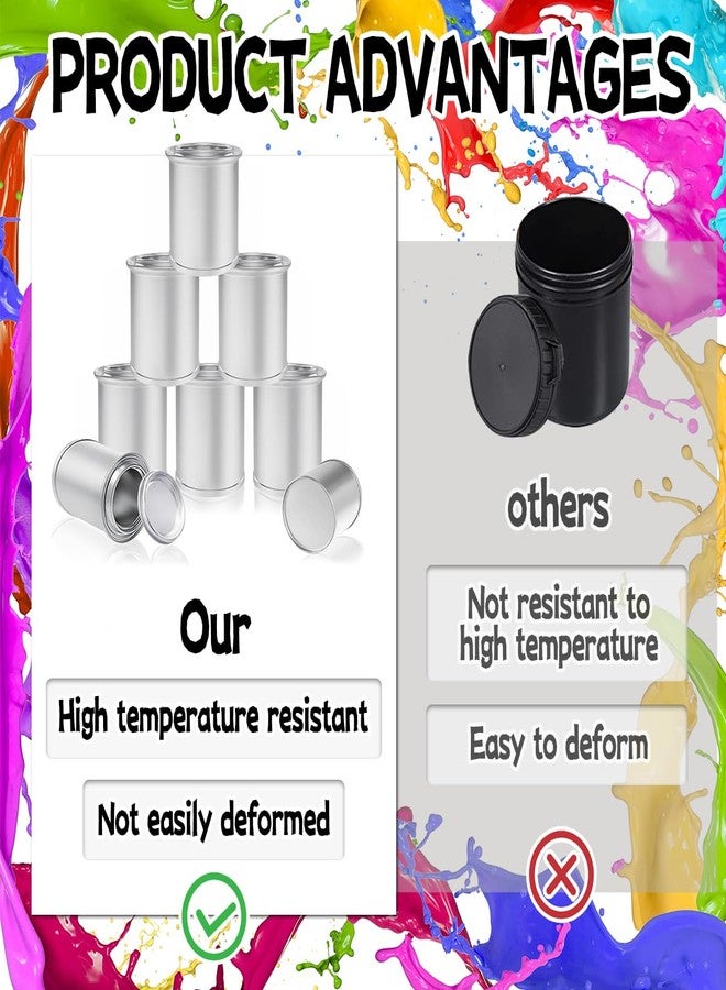 Esamploe 8 Pack Empty Metal Paint Cans with Lids(1/4 Pint Size),1/2 Cup Capacity Touch Up Paint Containers,Paint Storage Containers for Leftover Paint,Tiny Empty Unlined Pint Paint Pails - Image 5