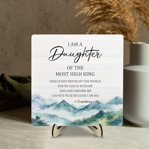 DMADNF Bible Verses Wooden Plaque Sign, God Is Within Her She Will Not Fall Psalm 46:5 Christian Sign for Home Office Desk Decor, Inspirational Christian Bible Verse Sign Decor (White2, 5.9x5.9inches) - Image 5