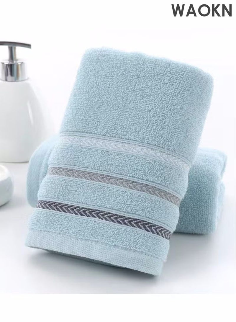 دبليو أيه أو كي أن مجموعة من 5 قطع من المناشف ومناشف الحمام ، مصنوعة من القطن النقي ، مع امتصاص المياه السريع ، وخطوط قطرية سميكة ومنخفضة ، ومناشف منزلية مع امتصاص المياه العالي ، والتجفيف السريع ، وألوان متعددة ، قياس 73x33 سم. - Image 5