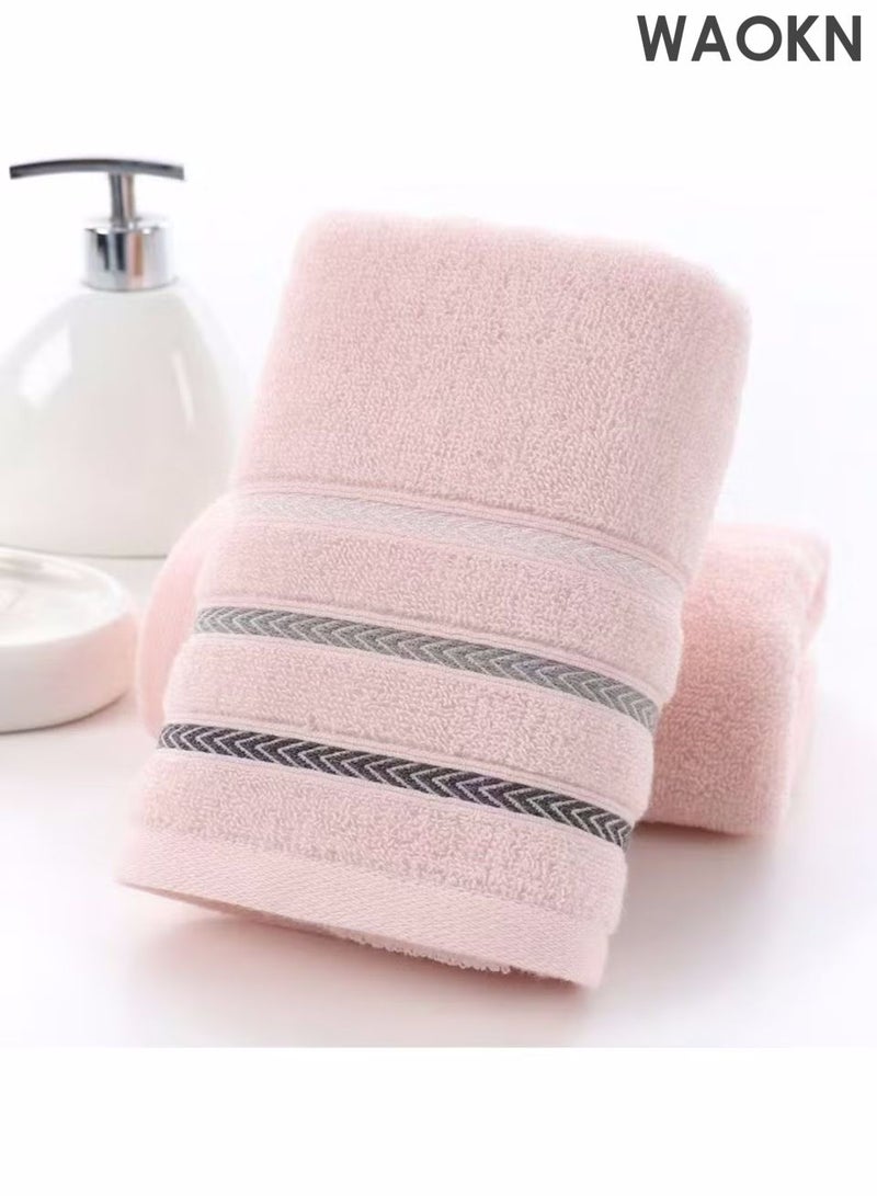 دبليو أيه أو كي أن مجموعة من 5 قطع من المناشف ومناشف الحمام ، مصنوعة من القطن النقي ، مع امتصاص المياه السريع ، وخطوط قطرية سميكة ومنخفضة ، ومناشف منزلية مع امتصاص المياه العالي ، والتجفيف السريع ، وألوان متعددة ، قياس 73x33 سم. - Image 4