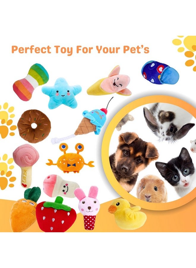 Dono Squeaky Plush Dog Toys-Pet For Puppy Cute Toys Small Stuffed Puppy Chew Interactive Doggie Toys 13 Pack Tooth Grinding & Training Pet Toy Supplies For Medium To Small Dogs - Image 2